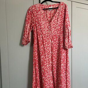 The Nines by HATCH Red Floral Maternity Dress